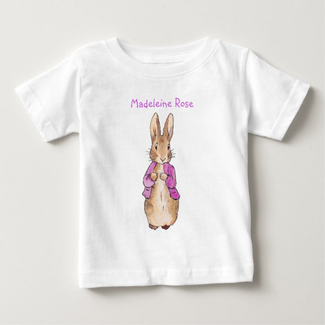 Camiseta Para Bebê Personalize Peter o coelho (Frente)