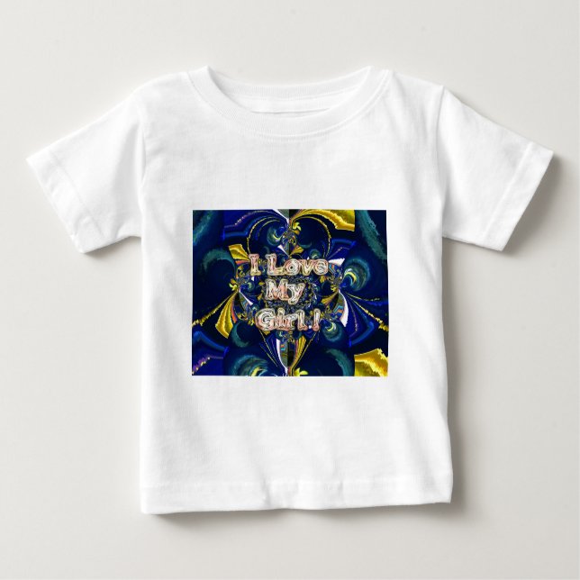 Camiseta Para Bebê Personalize seu amor infinito: Eu amo minha garota (Frente)