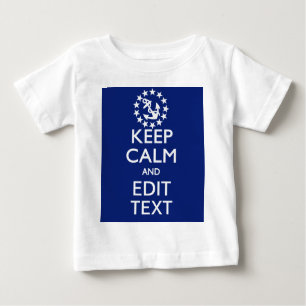 Camiseta Para Bebê Personalize seu náutico mantêm a calma e editam o