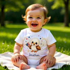 Camiseta Para Bebê Personalized Adorable Eagle Patriotic Baby 