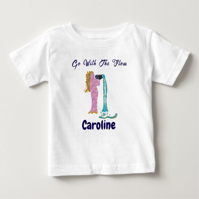 Camiseta Para Bebê Personalized Aquarius Zodiac Impressionist Toddler (Frente)