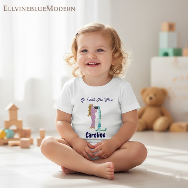Camiseta Para Bebê Personalized Aquarius Zodiac Impressionist Toddler (Criador carregado)