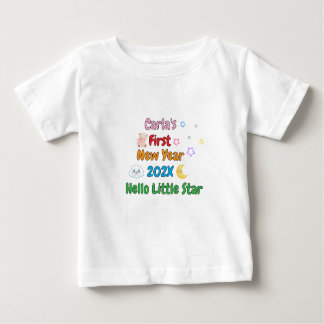 Camiseta Para Bebê Personalized Baby’s First New Year – Cute Design