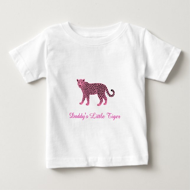 Camiseta Para Bebê Personalized Baby T-shirt with Cute Tiger (Frente)