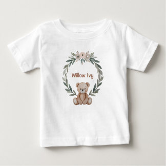 Camiseta Para Bebê Personalized baby t-shirt with teddy bear
