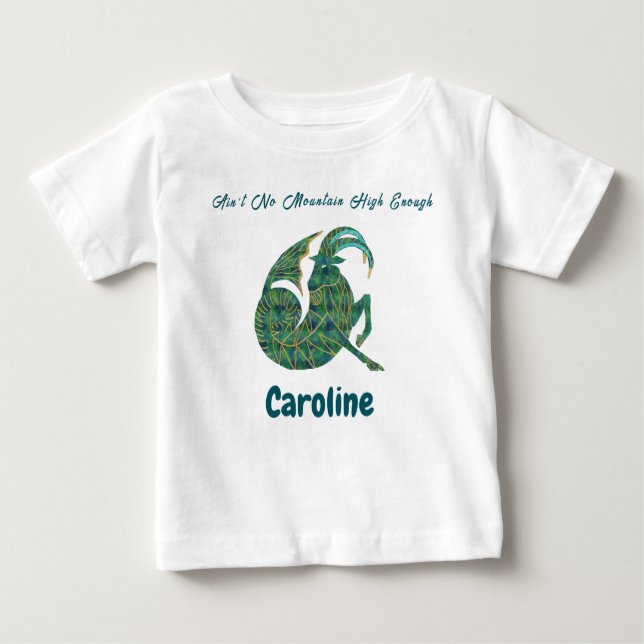 Camiseta Para Bebê Personalized Capricorn Zodiac Impressionist Toddle (Frente)