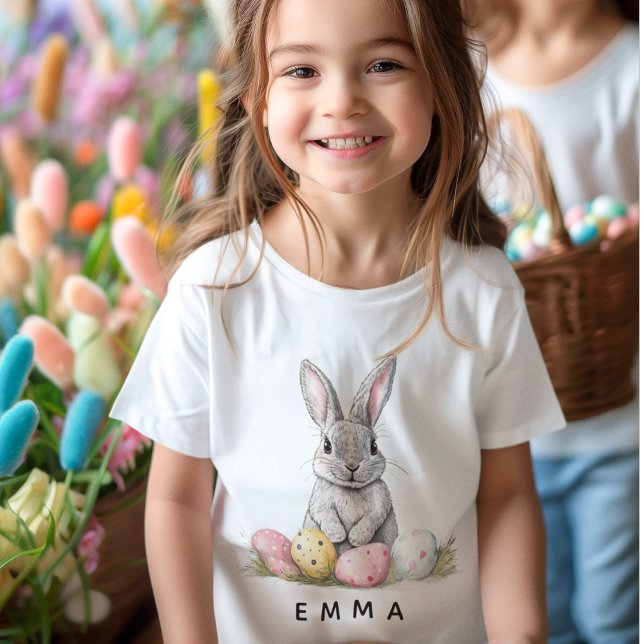 Camiseta Para Bebê Personalized Easter Bunny | Custom Name  (Criador carregado)