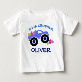 Camiseta Para Bebê Personalized “Eggs Crusher” Monster Truck Easter