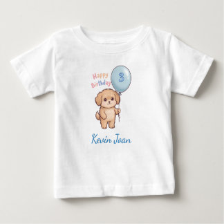 Camiseta Para Bebê Personalized Kids Birthday T-Shirt, Custom Name