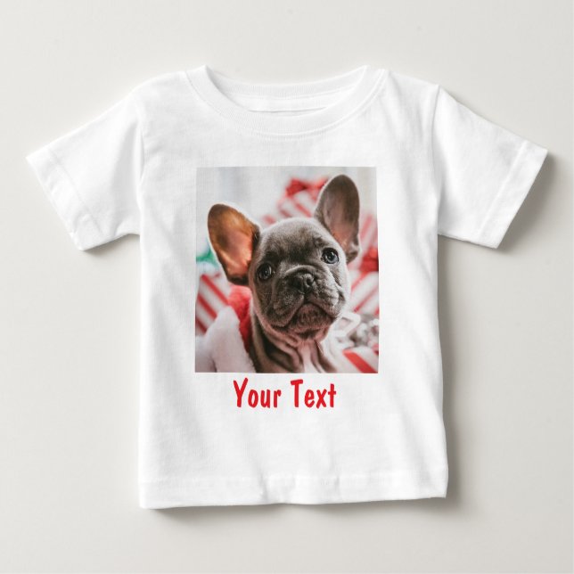 Camiseta Para Bebê Personalized Photo and Text Funny (Frente)