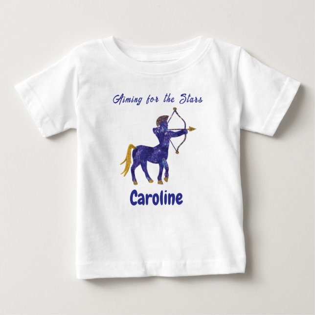 Camiseta Para Bebê Personalized Sagittarius Zodiac Impressionist (Frente)