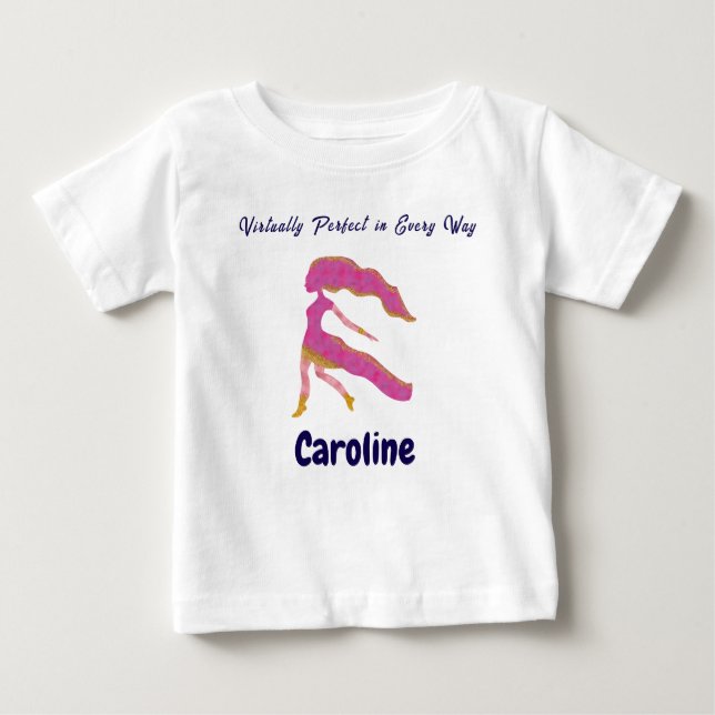 Camiseta Para Bebê Personalized Virgo “Virtually Perfect” Toddler Art (Frente)