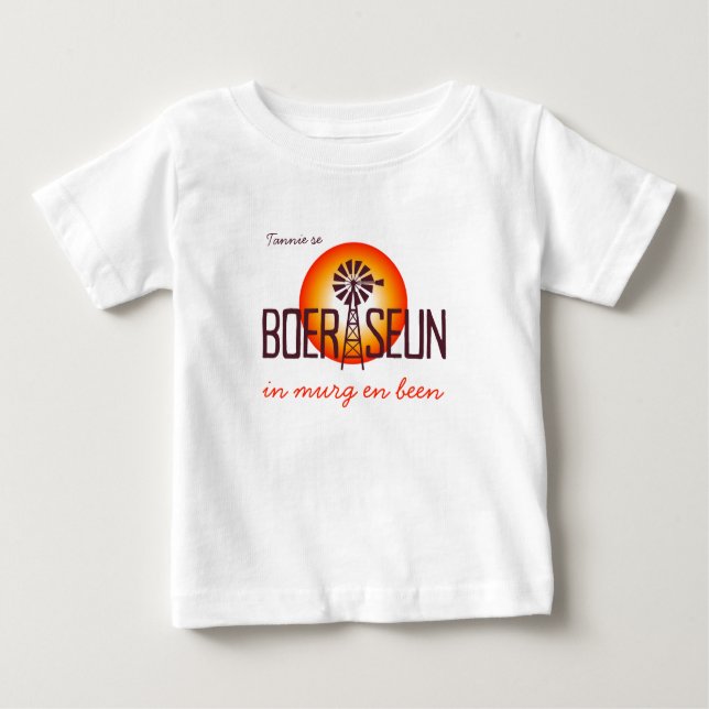Camiseta Para Bebê Persoonlike / Pasgemaakte BOERSEUN Windpomp (Frente)