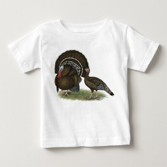 Camiseta Para Bebê Peru Bronze Padrão (Frente)
