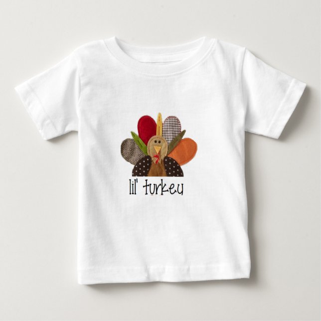 Camiseta Para Bebê Peru da Acção de graças-lil (Frente)