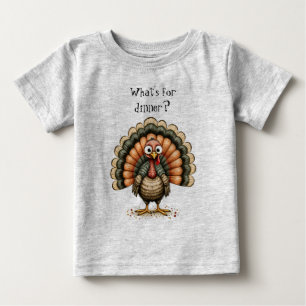 Camiseta Para Bebê Peru Quirky Desajeitado Qual é o Jantar? 