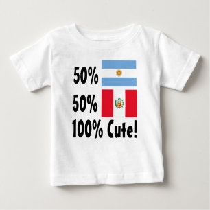 Camiseta Para Bebê Peruvian 100% do argentino 50% de 50% bonitos