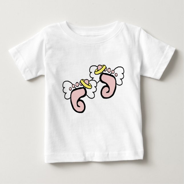 Camiseta Para Bebê Pés cor-de-rosa simples (Frente)