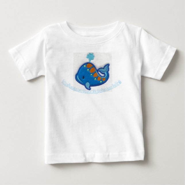 Camiseta Para Bebê "Pesca Azul" (Frente)