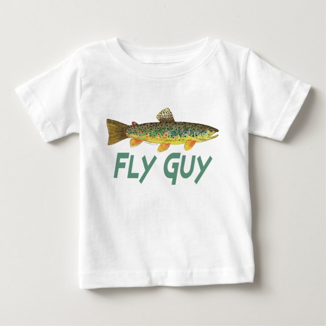 Camiseta Para Bebê Pesca com moscas (Frente)