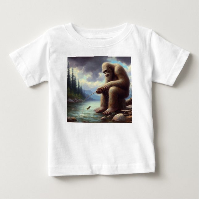 Camiseta Para Bebê Pesca com Pé-Grande (Frente)