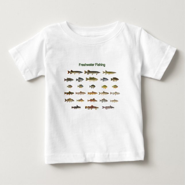 Camiseta Para Bebê Pesca de água doce (Frente)