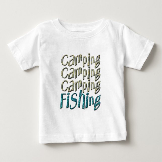 Camiseta Para Bebê Pesca de campismo (Frente)