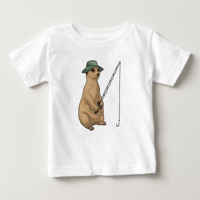 Camiseta Para Bebê Pesca de Meerkat (Frente)