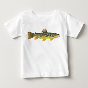 Camiseta Para Bebê Pesca de truta marrom