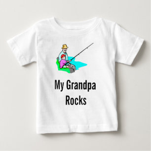 Camiseta Para Bebê pesca do vovô, minhas rochas do vovô