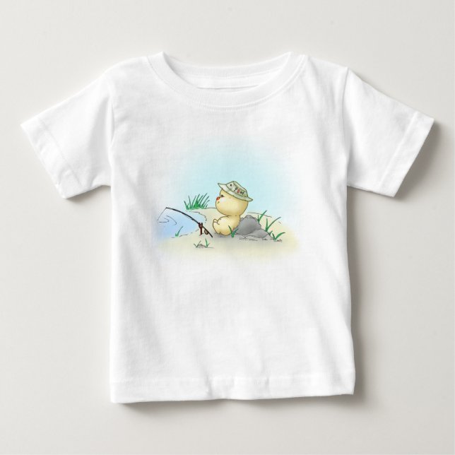 Camiseta Para Bebê Pesca mole de Littlekins (Frente)