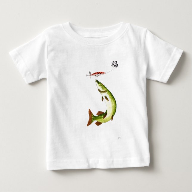 Camiseta Para Bebê Pesca Pike (Frente)