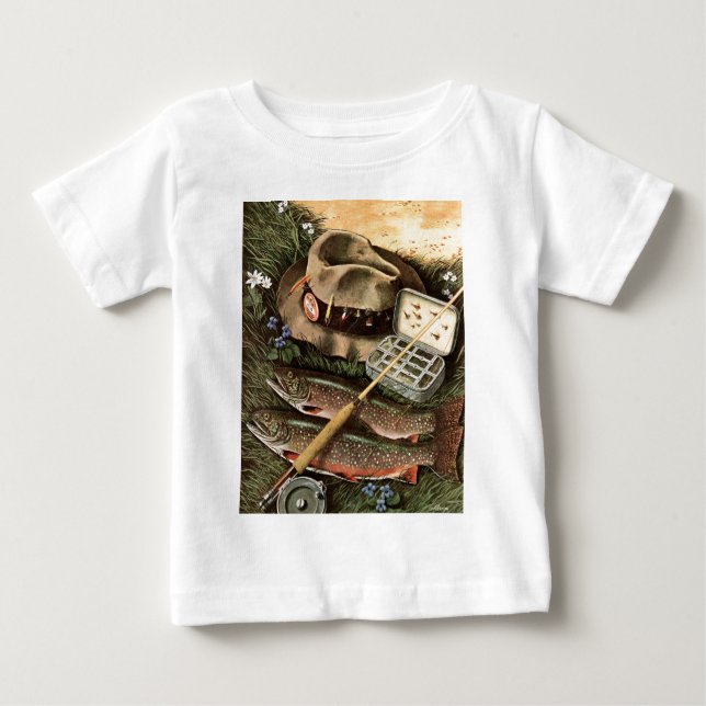 Camiseta Para Bebê Pescando ainda a vida (Frente)