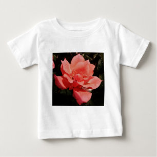 Camiseta Para Bebê pêssego cor-de-rosa e dewdrops