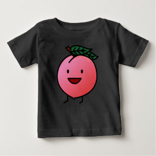 Camiseta Para Bebê Pêssego Rosa Feliz Sorriso Design Bro