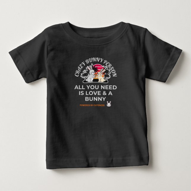 Camiseta Para Bebê Pessoa Coelha Louca (Frente)