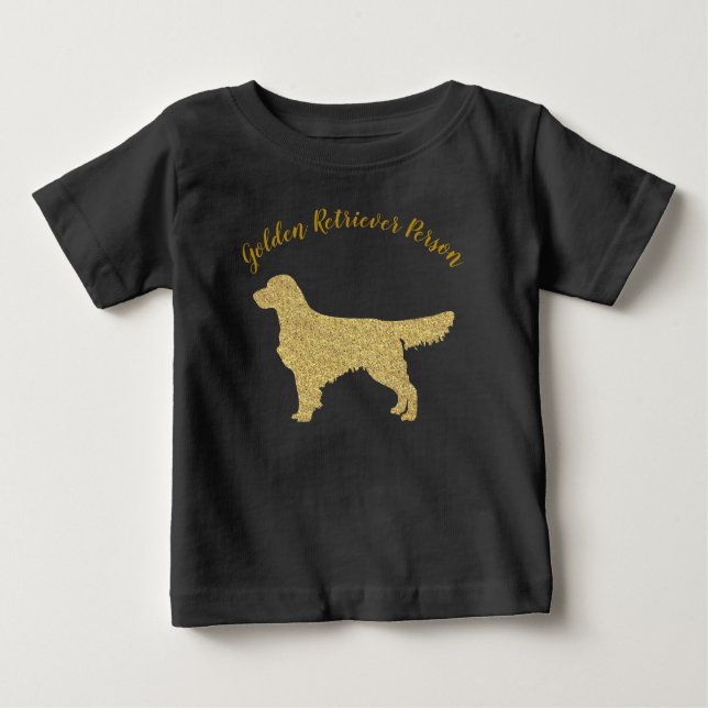 Camiseta Para Bebê Pessoa do Retriever do Ouro Glitter (Frente)