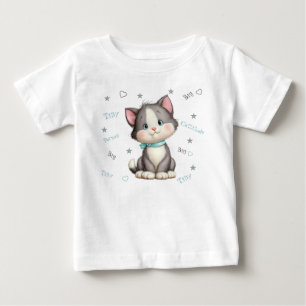Camiseta Para Bebê Pessoa Pequena Grande Atitude de Gato