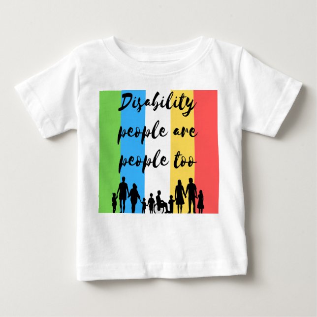 Camiseta Para Bebê pessoas com deficiência também são pessoas (Frente)