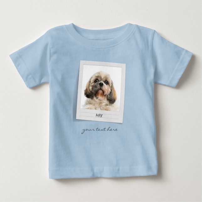 Camiseta Para Bebê Pet Birthday Photo Frame Personalizado (Frente)
