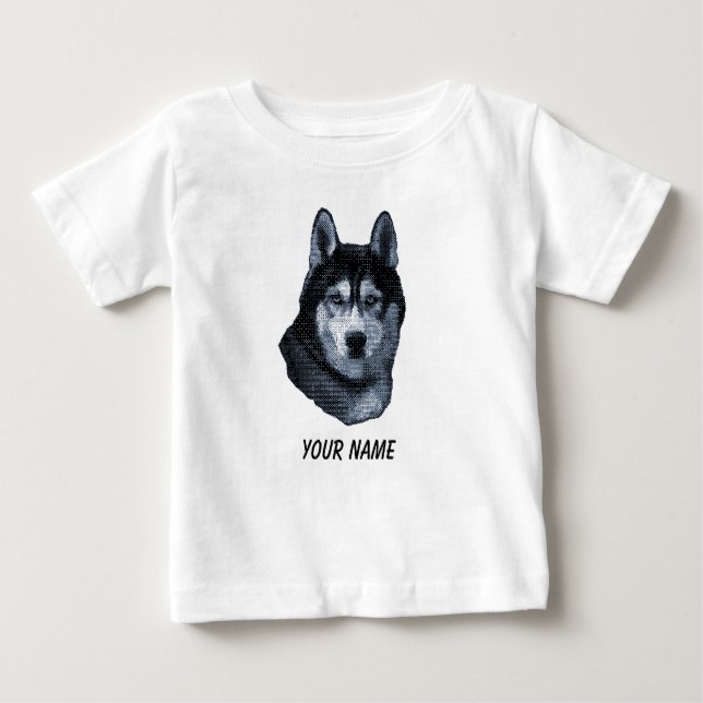 Camiseta Para Bebê Pet De Cachorro Siberiano Personalizado (Frente)