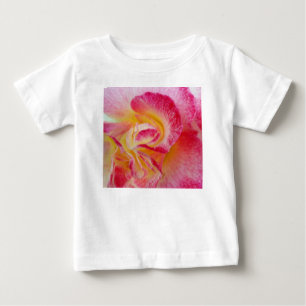 Camiseta Para Bebê pétalas amarelas cor-de-rosa