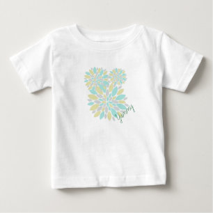 Camiseta Para Bebê Pétalas de Flor Cor Pastel Mágico
