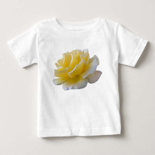 Camiseta Para Bebê Pétalas de rosa amarela (Frente)