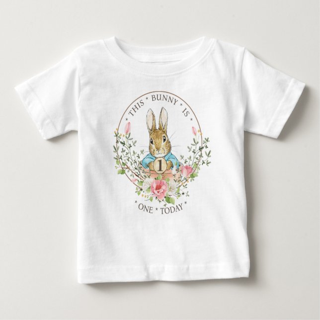 Camiseta Para Bebê "Peter o Rabbit Birthday Boy" (Frente)