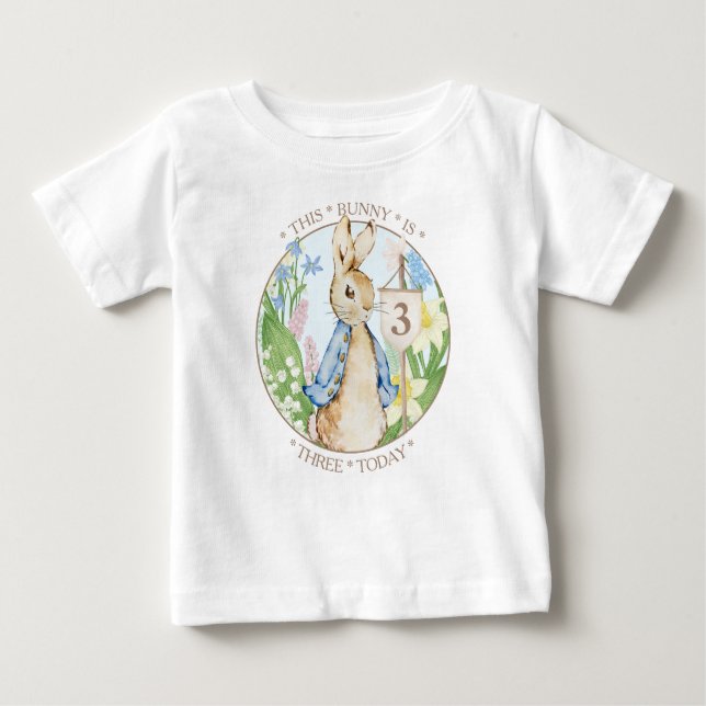 Camiseta Para Bebê "Peter o Rabbit Birthday Boy" (Frente)