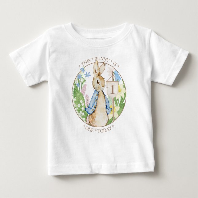 Camiseta Para Bebê "Peter o Rabbit Birthday Boy" (Frente)