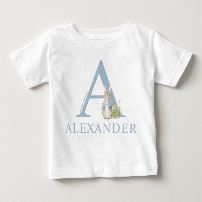 Camiseta Para Bebê Peter Rabbit| A é (Frente)
