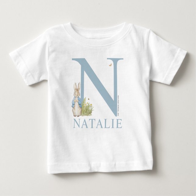Camiseta Para Bebê Peter Rabbit| N é para (Frente)