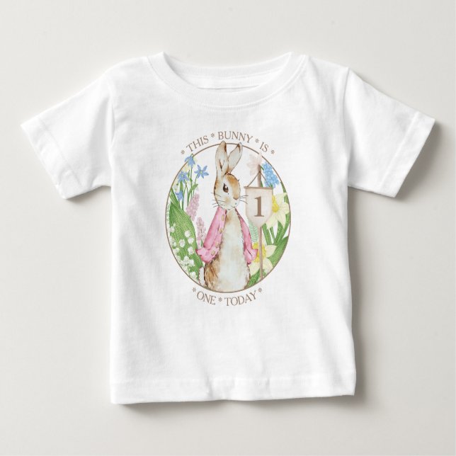 Camiseta Para Bebê Peter the Rabbit Birthday Girl (Frente)